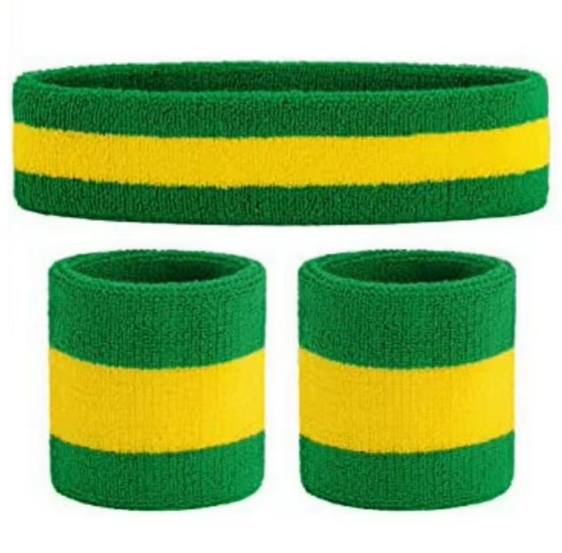 1 Set Sport Wristbands + Headband Towel Sweat Bands for Men Women Basketball Yoga Tennis Fitness Head Band Wrist Support Protect