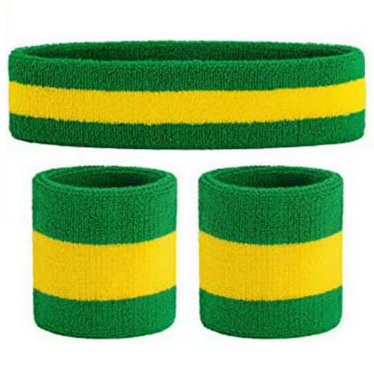 1 Set Sport Wristbands + Headband Towel Sweat Bands for Men Women Basketball Yoga Tennis Fitness Head Band Wrist Support Protect