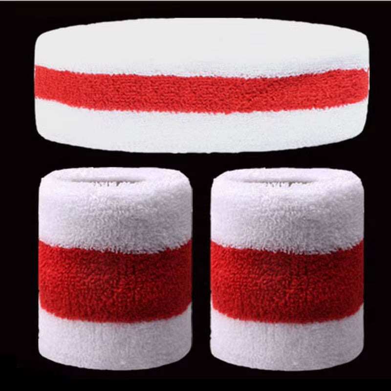 1 Set Sport Wristbands + Headband Towel Sweat Bands for Men Women Basketball Yoga Tennis Fitness Head Band Wrist Support Protect