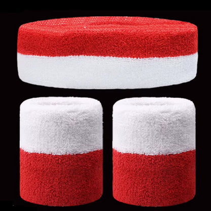 1 Set Sport Wristbands + Headband Towel Sweat Bands for Men Women Basketball Yoga Tennis Fitness Head Band Wrist Support Protect
