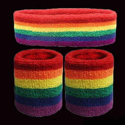 1 Set Sport Wristbands + Headband Towel Sweat Bands for Men Women Basketball Yoga Tennis Fitness Head Band Wrist Support Protect