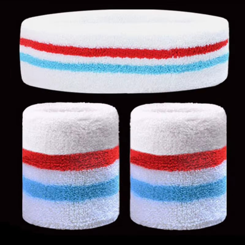1 Set Sport Wristbands + Headband Towel Sweat Bands for Men Women Basketball Yoga Tennis Fitness Head Band Wrist Support Protect